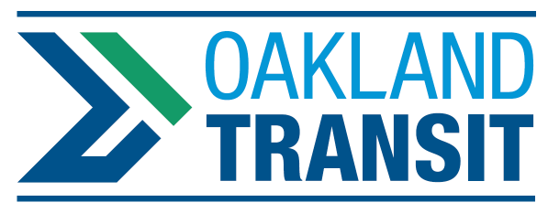 Oakland Transit logo with blue and green arrow